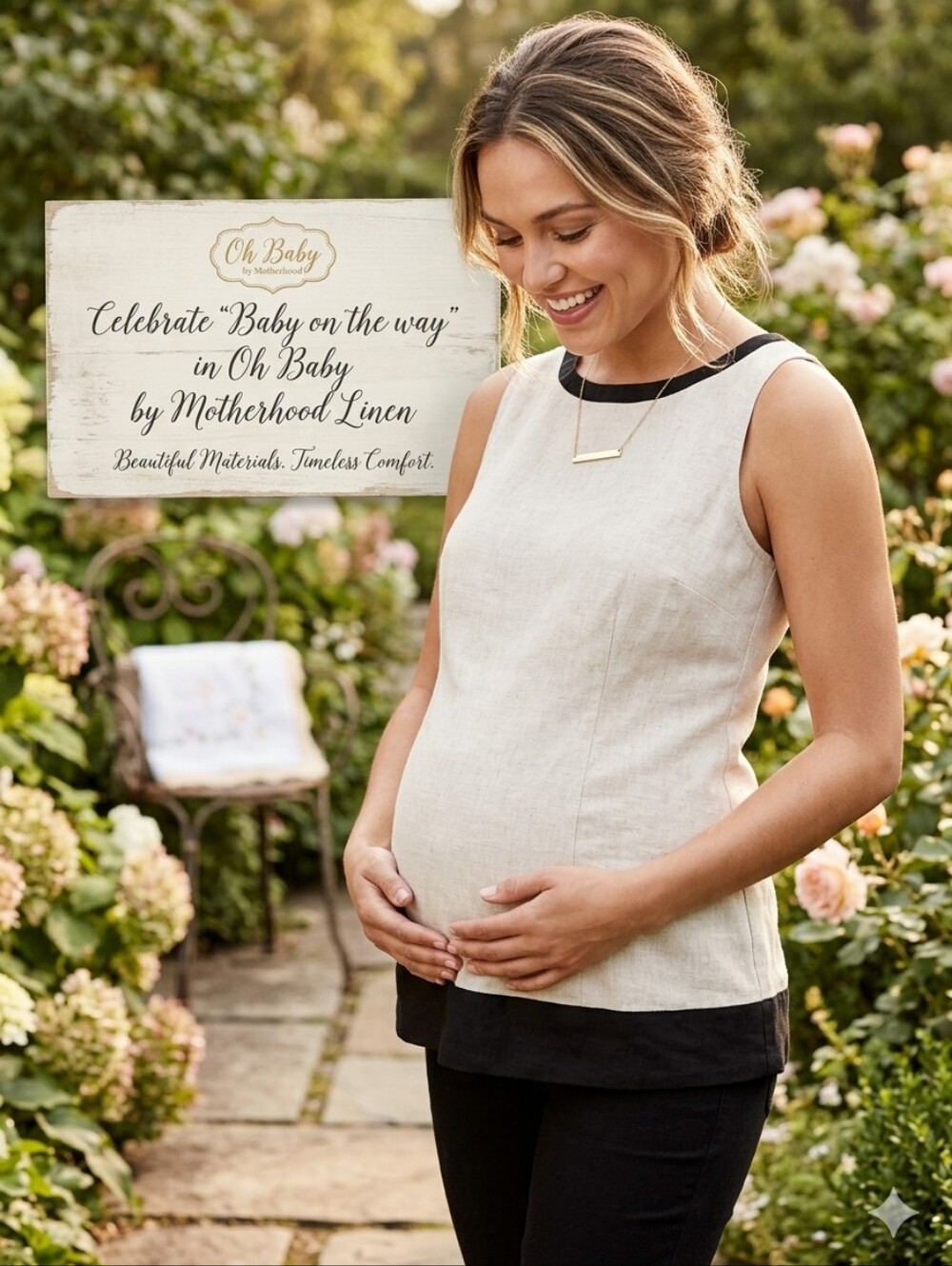 Oh Baby by Motherhood Linen Sleeveless Top - Picture 1 of 8